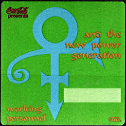 ##MUSICBP0184  - Prince and the New Power Generation OTTO Working Personnel Backstage Pass from the Act 1 Tour