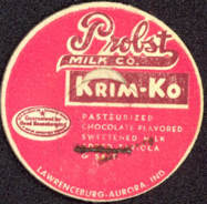 #DC112 - Probst Milk Company Dairy Krim-Ko Chocolate Milk Bottle Cap