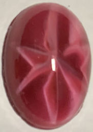 #BEADS0203 - 16mm Tall Reddish Purple Glass Star Sapphire Cabochon