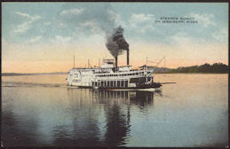 #UPaper103 - Unused Steamboat Postcard - Steamer Quincy on MIssissippi River