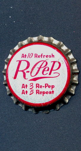 #BF144 - Group of 10 Cork Lined R-Pep Soda Bottle Caps