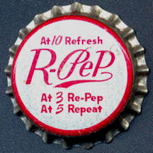 #BF144 - Group of 10 Cork Lined R-Pep Soda Bottle Caps