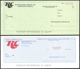 #UPaper193 - Pair of Unused Royal Crown Nehi Beverage Company Checks