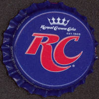 #BC097 - Group of 10 Deep Blue RC (Royal Crown) Cola Plastic Lined Soda Caps