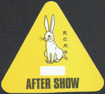#MUSIC724 - R.E.M. OTTO Cloth Backstage Pass from the 1999 Up Tour - Rabbit
