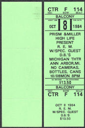 ##MUSICBPT743 - 1984 R.E.M. Ticket from the Michigan Theatre in Ann Arbor
