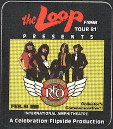 ##MUSICBP0021  - 1981 REO Speedwagon Radio Promo OTTO Commemorative Backstage Pass Chicago - Loop FM98