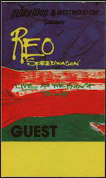 ##MUSICBP0454 - REO Speedwagon Cloth OTTO Backstage Guest Pass from the 1987 Life as We Know It Tour