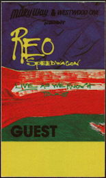 ##MUSICBP0454 - REO Speedwagon Cloth OTTO Backstage Guest Pass from the 1987 Live as We Know It Tour