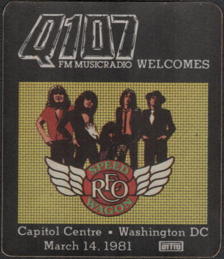 ##MUSICBP0165  - 1981 REO Speedwagon Radio Promo OTTO Commemorative Backstage Pass Washington DC