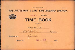 #BGTransport123 - Early 1900s Pittsburgh and Lake Erie Railroad Timebooks