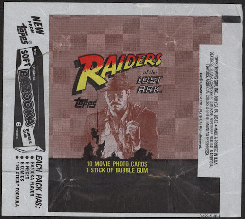 #TZCards231 - Raiders of the Lost Ark Pack Wrapper