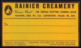 #DA091  - Rainier Creamery Shipping Sticker