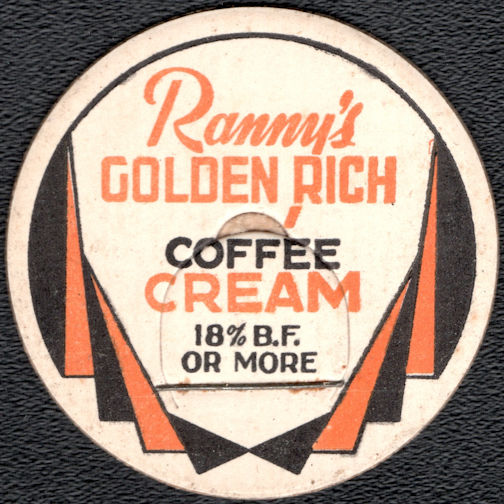 #DC238 - Ranny's Golden Rich Coffee Cream Milk Bottle Cap - Rockford, Ohio