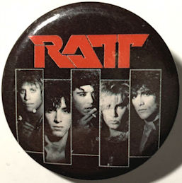 ##MUSICBQ0177 - 1986 Ratt Pinback Button from "Button-Up" 