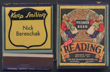 #SP058 - Beautiful Old Reading Pilsner Beer Full Pack of Front Cover Striker Matches
