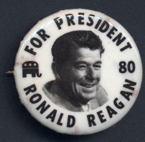 #PL323 - Pictorial Ronald Reagan for President 80 Pin - As low as $1.50 each