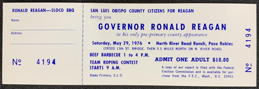 #PL300.5 - Group of 12 Ronald Reagan 1976 BBQ Tickets