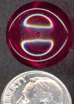 #BEADS0331 - Large Ruby Colored Double Sided Co...