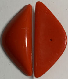 #BEADS0896 - Group of 3 Large 28mm Red Triangular Domed Cabochons