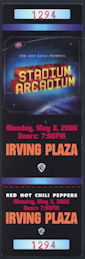 ##MUSICBPT0031 - Red Hot Chili Peppers Numbered Tickets from the May 8, 2006 Concert at Irving Plaza