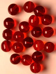 #BEADS1106 - Group of 30 10mm Transparent Ruby Red Glass Czech Beads