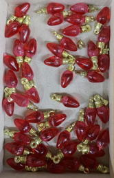#TYY1003 - Group of 48 Red Christmas Light Bulb Charms