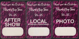 ##MUSICBP2073  - Group of 3 Different Prince and the Revolution 1984-85 Purple Rain Otto Cloth Working Personnel Backstage Passes - Rare