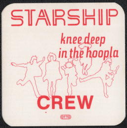 ##MUSICBP1880.3  - 1985 Starship Cloth OTTO Crew Pass from the Deep in the Hoopla Album Tour