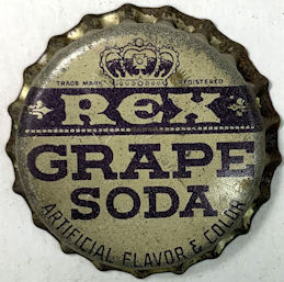 #BF302 - Rare Rex Grape Soda Cork Lined Bottle Cap