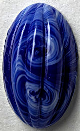 #BEADS1028 - Large 23mm Blue and White Swirl Fluted Cabochon