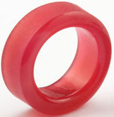 #BEADS0186 - Large Hole Coral Colored Czech Ring Bead