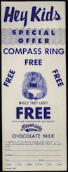 #DA068 - Riverside Dairy Milk Bottle Holder Pocket Stuffer - Advertises Free Compass RIng for Kids