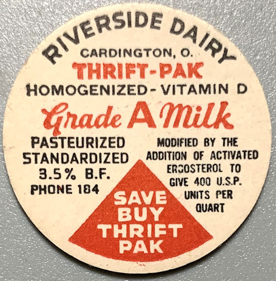 #DC270 - Group of 10 Riverside Dairy Milk Bottle Caps