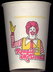 #CH268 - Early Ronald McDonald Waxed Cup