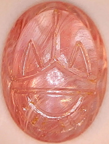 #BEADS0625 - 16mm Rose Quartz Scarab Cabochon