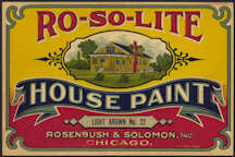 #ZLCA207 - Rare Early Ro-So-Lite Paint Can Label