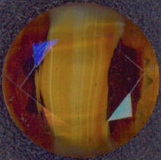 #BEADS0275 -Fancy Faceted Amber Givre Glass Cab...