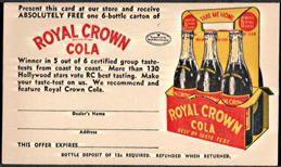 #SOZ143  - Group of 12 Royal Crown Cola Coupons - Hollywood Stars