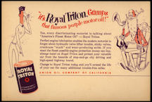 #BGTransport091 - Oversize Union 76 Dealer Advertising Postcard for Royal Triton Motor Oil