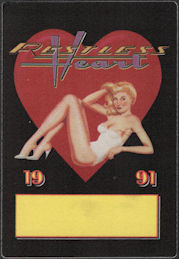 ##MUSICBP0852 - Rare Restless Heart OTTO Cloth Pinup Backstage Pass from the 1991 Fast Movin' Train Tour