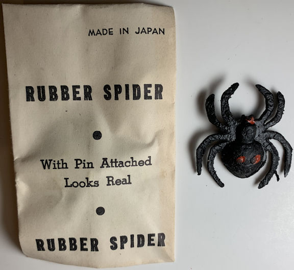 #TY762 - Group of 12 Rubber Spider Gags in Original Packages - Made in Japan