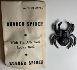 #TY762 - Group of 12 Rubber Spider Gags in Original Packages - Made in Japan