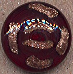 #BEADS0777 - Rare Large 22mm Ruby and Goldstone Glass Cabochon
