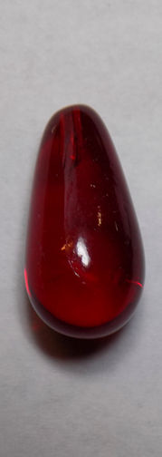 #BEADS0595 - 18mm Deep Ruby Glass Pendant/Drop - As low as 15¢ each