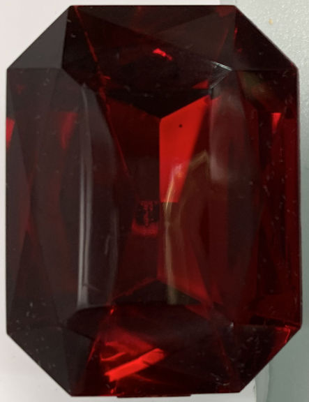 #BEADS0981 - Huge 40mm Transparent Ruby Plastic Rhinestone