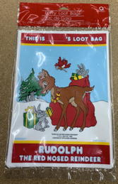 #HH257 -  Package of 8 Licensed Applause Rudolph the Red Nosed Reindeer Loot Bags
