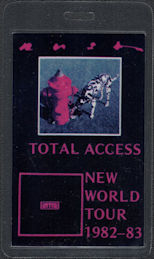 ##MUSICBP0166  - 1982-83 Rush OTTO Laminated Total Access Backstage Pass from the New World Tour