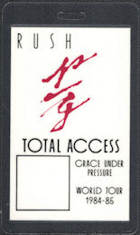 ##MUSICBP0376  - 1984-85 Rush OTTO Laminated Backstage Pass from the Grace Under Pressure Tour