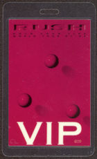 #MUSIC401  - Red 1987 Rush Laminated Backstage Pass from the Hold Your Fire Tour